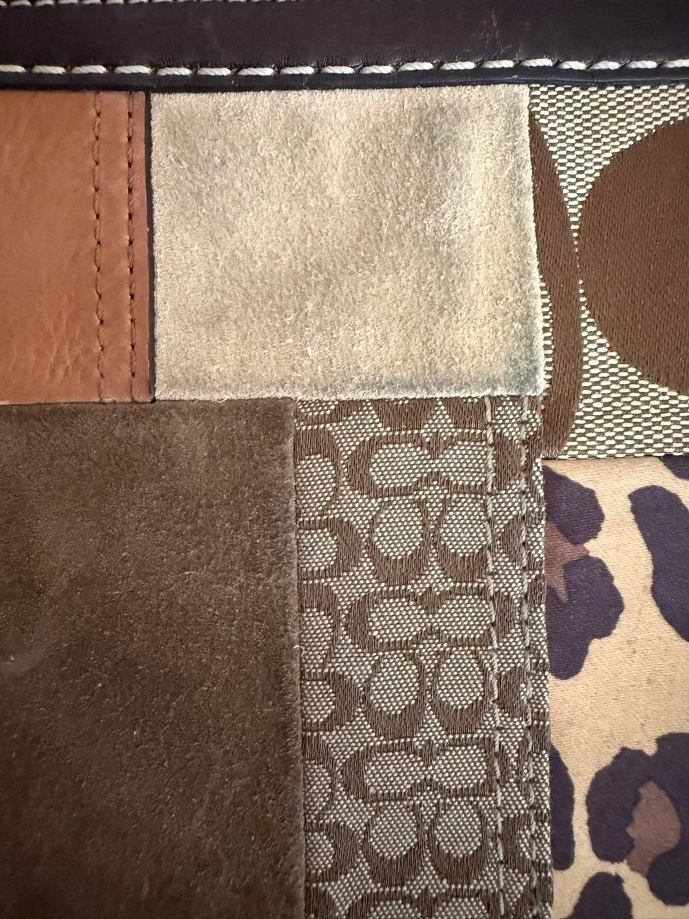Coach Patchwork Animal Print Messenger Crossbody Bag Y2K